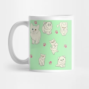 Minty White Kittens Mug